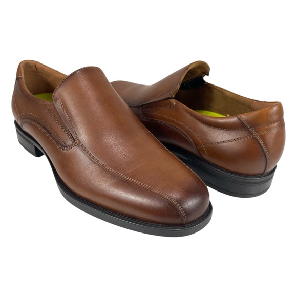 Florsheim Midtown Slip On Mens Shoes 9D Cognac Leather Moc Toe Comfort